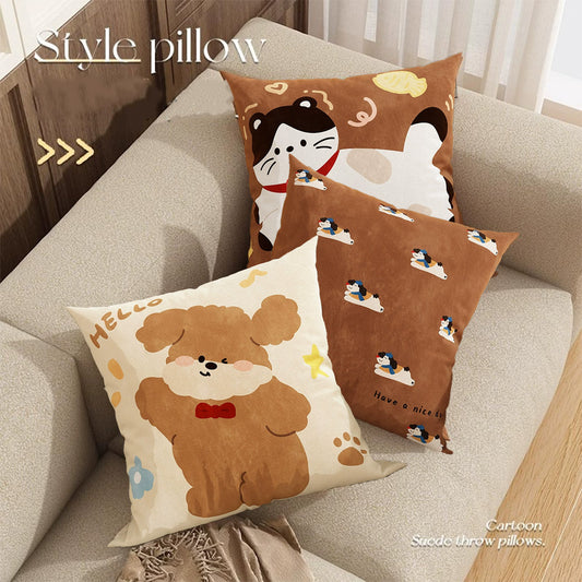 New Cute Dog Pillowcase Bedroom Cushion Cover Sofa Cushions Pillows Cover 45x45cm Pillow Case Home Decoration Car Office Seat