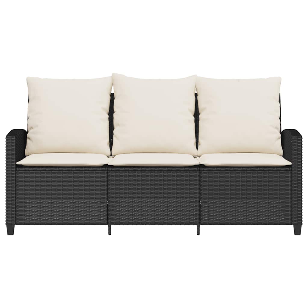 3-seater garden sofa with cushions & table, poly