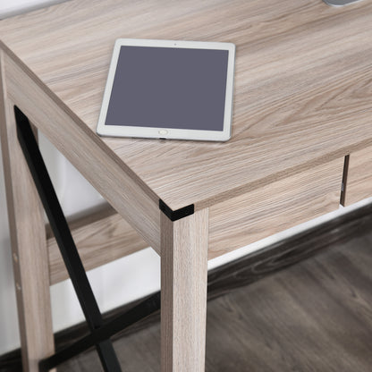 44 inch Home Office Computer Desk, Rustic Writing Desk, Farmhouse Workstation with Storage Drawer, X-Frame