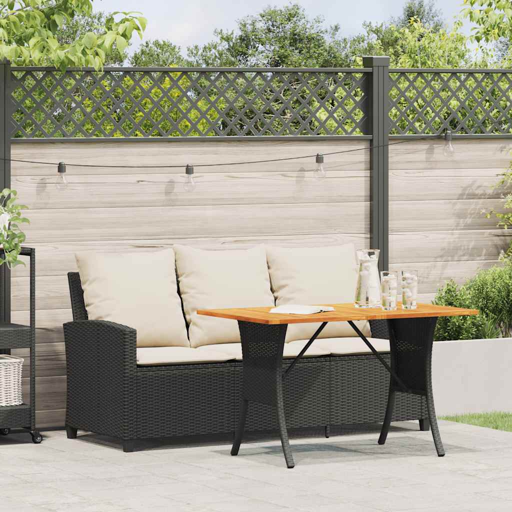 3-seater garden sofa with cushions & table, poly