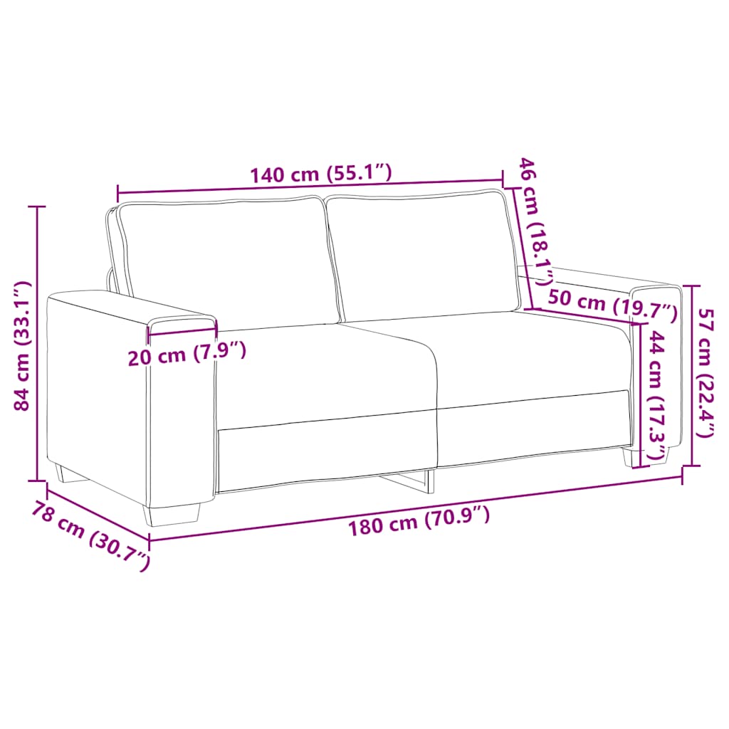 2-seater sofa 140 cm   3-seater sofa 180