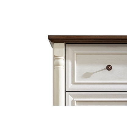 Farmhouse Style 6 Drawer Dresser Chest With Base Wooden Rustic Chest Of Drawers, Storage Dresser Organizer For Bedroom, Living Room, Beautiful Sturdy And Durable