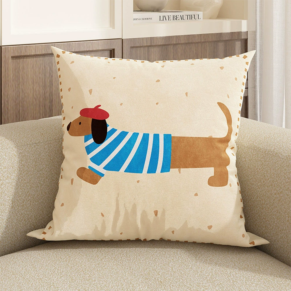 New Cute Dog Pillowcase Bedroom Cushion Cover Sofa Cushions Pillows Cover 45x45cm Pillow Case Home Decoration Car Office Seat