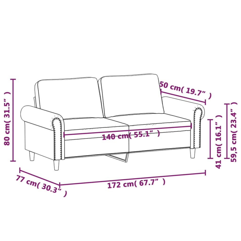 2-seater sofa 140 cm velvet   3-seater sofa 180