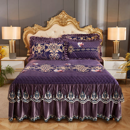 Single Piece Short Plush Bed Cover Bed